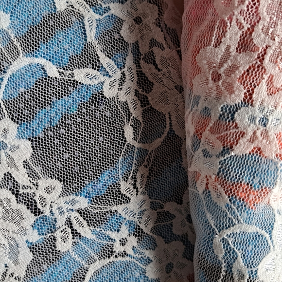 Three Bird Nest / Orange, Fushia, Blue & Black Lace Sarape Infinity - Picture 11 of 14